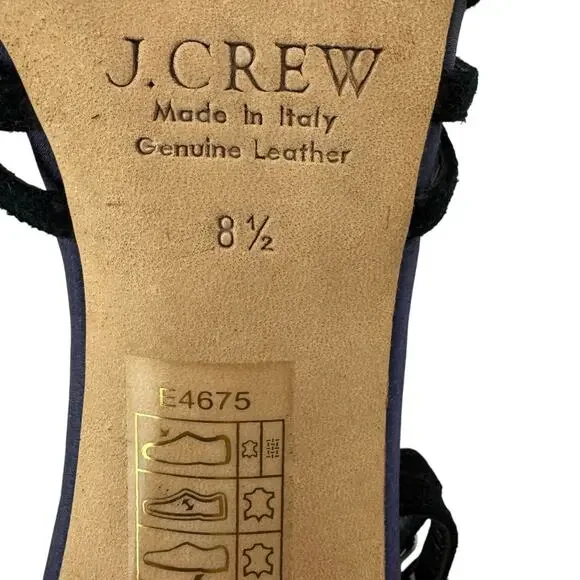 J. Crew Navy and Black Strappy Pointed-Toe Stiletto Heels - Picture 13 of 13